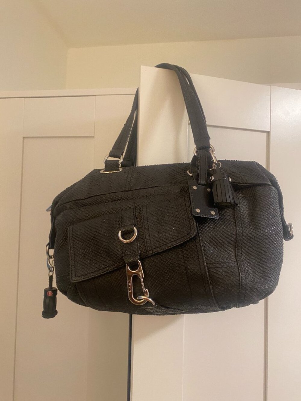 Vintage L.A.M.B. black motorcycle bag